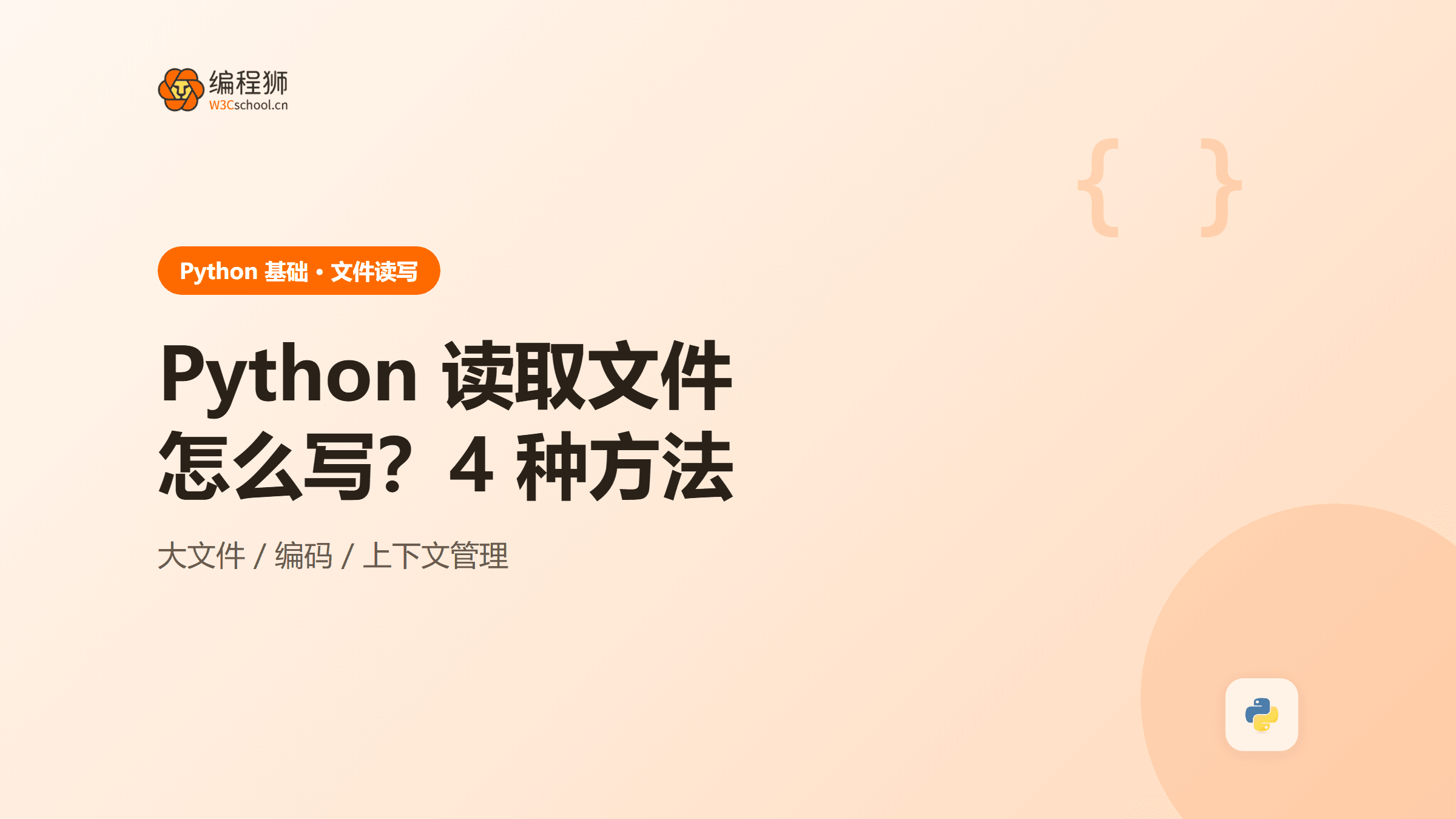 python 读取文件怎么写？附 4 种方法＋大文件与编码处理