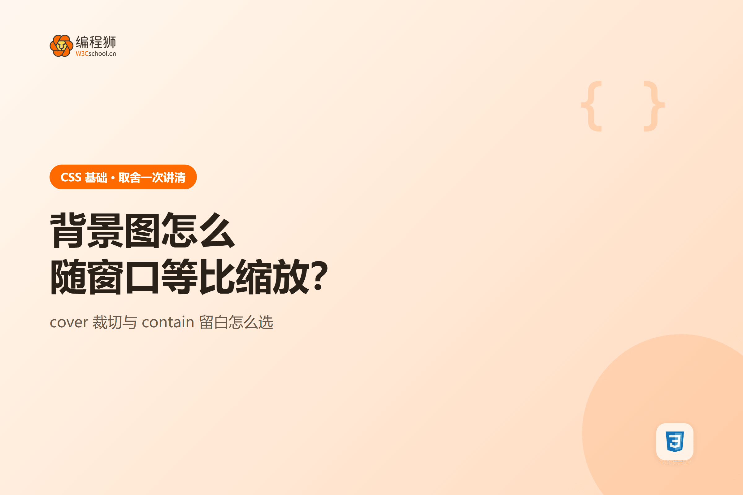 背景图随窗口等比缩放时 cover 与 contain 的差异
