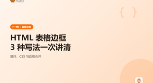 HTML 设置表格边框：3 种写法一次讲清从最小示例讲到边界