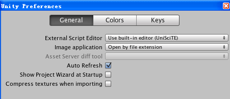 Unity3DGeneral 常规设置