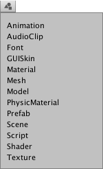 Unity浏览器类型的菜单项目 Unity浏览器类型的菜单项目