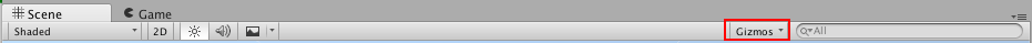 Unity场景视图中的Gizmos按钮 Unity场景视图中的Gizmos按钮