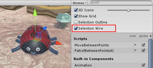 GameObjectSelectedWire.png GameObjectSelectedWire.png