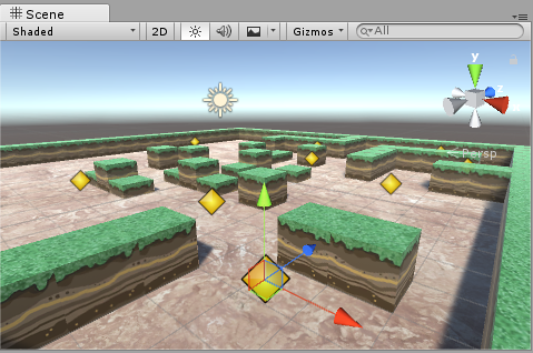 Unity分配给多个不可见的GameObjects的黄色菱形图标